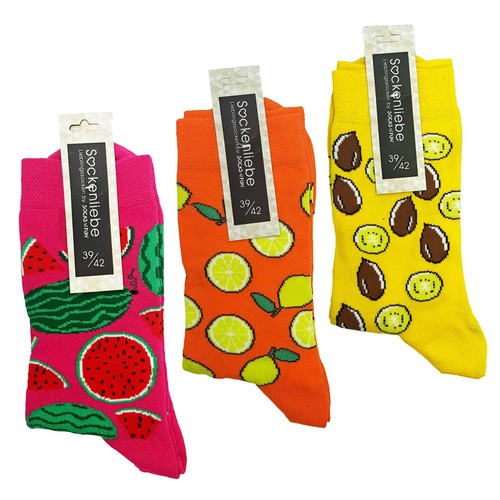 Damensocken bunte früchte - damensocken, "bunte