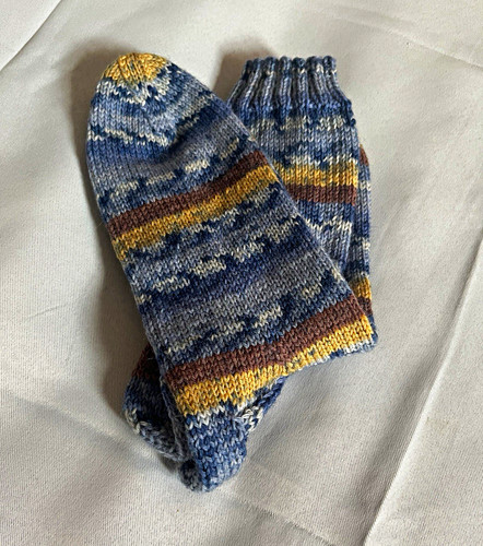 Socken blau grau - 44/45, blau/grau